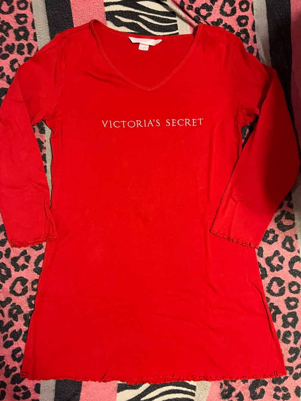 Vintage Victoria's Secret red ruffled nightgown